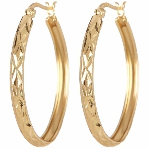 Argento Vivo Jewelry - New diamond cut gold hoops ja3-2